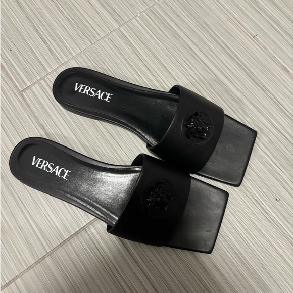 Versace Black Women's Slide Sandals - Picture 3 of 5